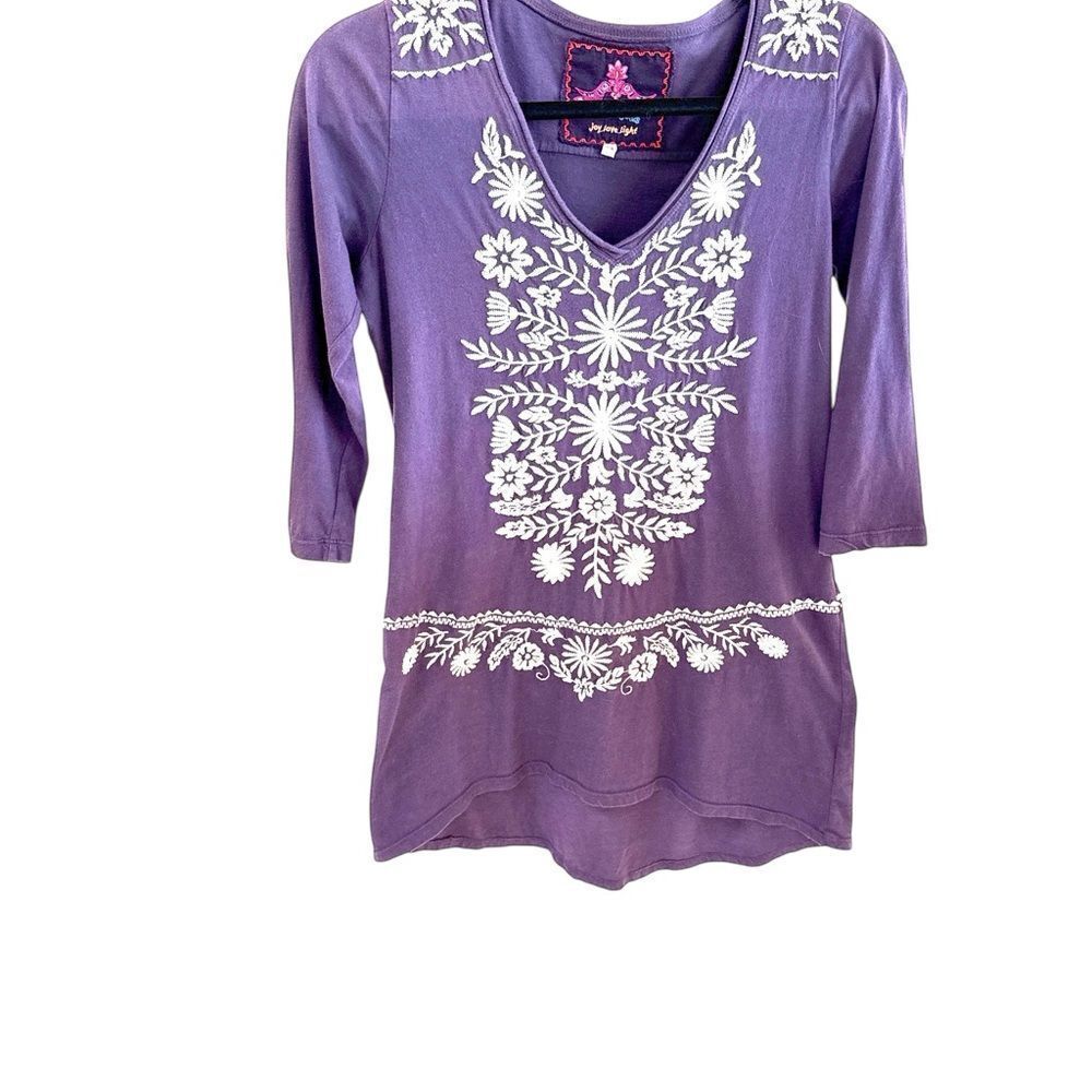 Purple Embroidered Johnny Was JW Los Angeles  XS dress